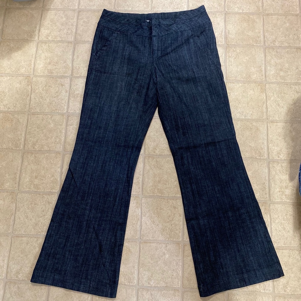 Wide leg flared Maurice’s dark jeans